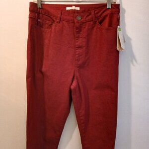 Copper Key Women's High-Rise Denim Jeans Burgundy Size 11